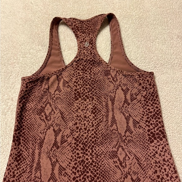 Lululemon Cool Racerback Tank Top Brown Desert Snake Bark Berry Multi - Picture 7 of 8